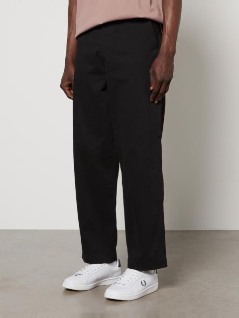 Fred Perry Brushed Cotton-Twill Straight-Leg Trousers