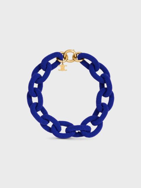 CELINE été Celine Links Necklace in Beads and Brass with Gold Finish