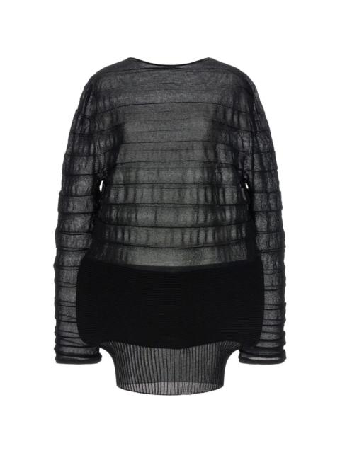 ISSEY MIYAKE asymmetrical-hem long-sleeve blouse