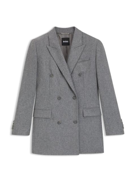 BOSS REGULAR-FIT LONG-LENGTH BLAZER IN SOFT FLANNEL