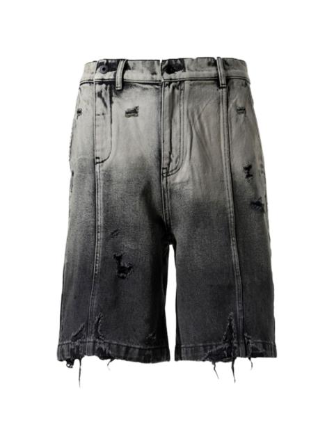 FENG CHEN WANG gradient-effect denim shorts