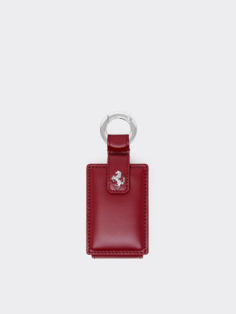 Ferrari Leather Keyring with Prancing Horse Stud