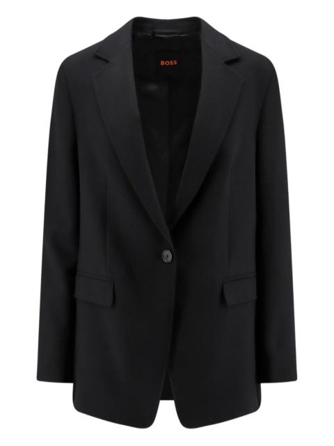 BOSS single-breasted flap-pocket blazer