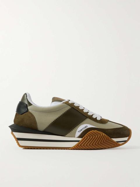 James Rubber-Trimmed Leather, Suede and Nylon Sneakers