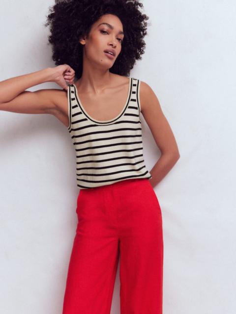 BODEN Liz Knitted Tank-Ivory, Navy