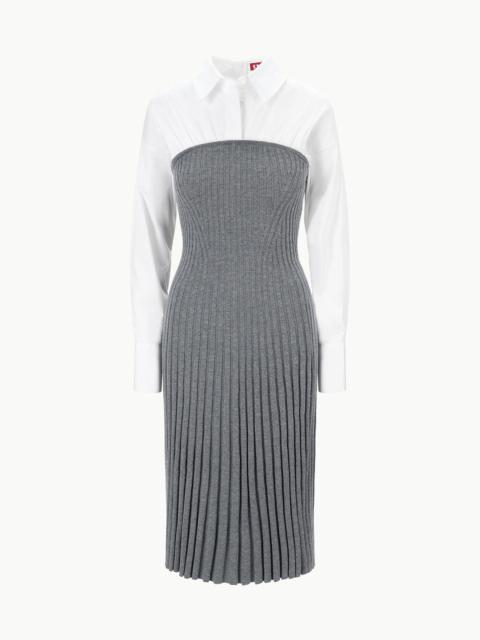 STAUD O'KEEFE DRESS CHARCOAL WHITE