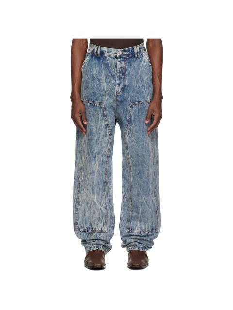 KUSIKOHC Blue Workwear Multi Rivet Jeans