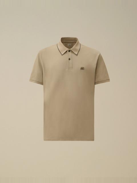 C.P. Company Stretch Piquet Short Sleeve Logo Polo