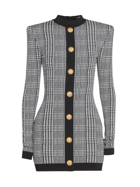 Balmain Women's Prince of Wales Check Body-Con Minidress - Noir Naturel