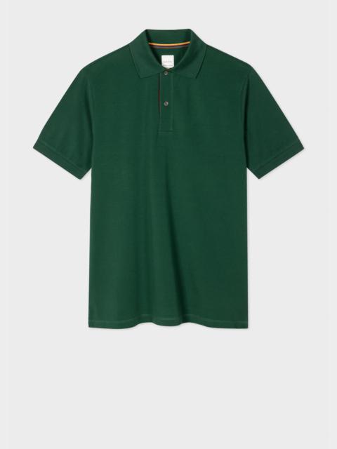 Paul Smith Forest Green 'Artist Stripe' Placket Polo Shirt