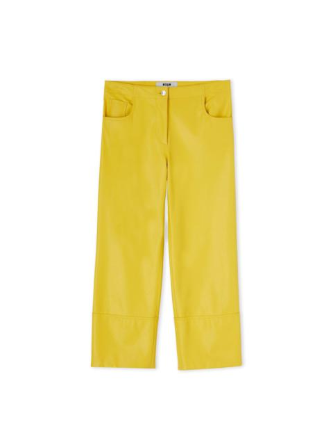 MSGM Faux leather boot-cut pants with straight legs