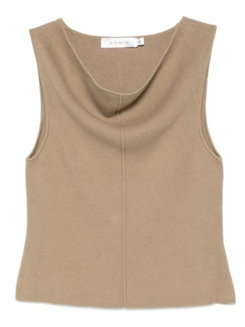 AYA MUSE cowl-neck tank top