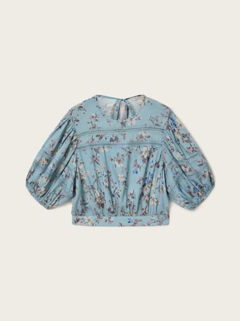 ALLSAINTS PEONY LACE TRIM CROPPED TOP