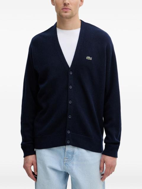 LACOSTE button crocodile-embroidered cardigan