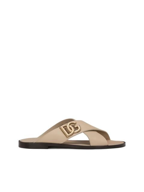 Dolce & Gabbana DG logo leather sandals