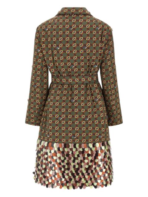 Dries Van Noten Roltas Crystal-appliqué Patterned Coat