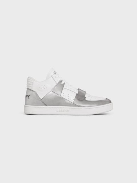 CELINE CT-02 MID SNEAKER WITH VELCRO in CALFSKIN & METALLIC CALFSKIN