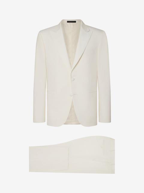 CORNELIANI White stretch silk tuxedo