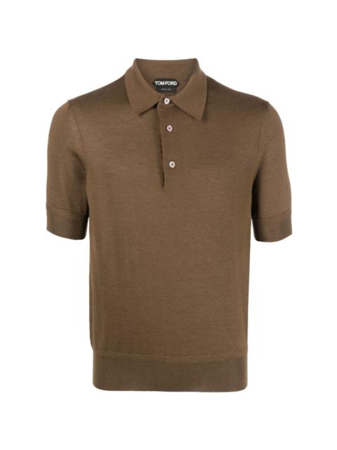 short-sleeve knitted polo shirt