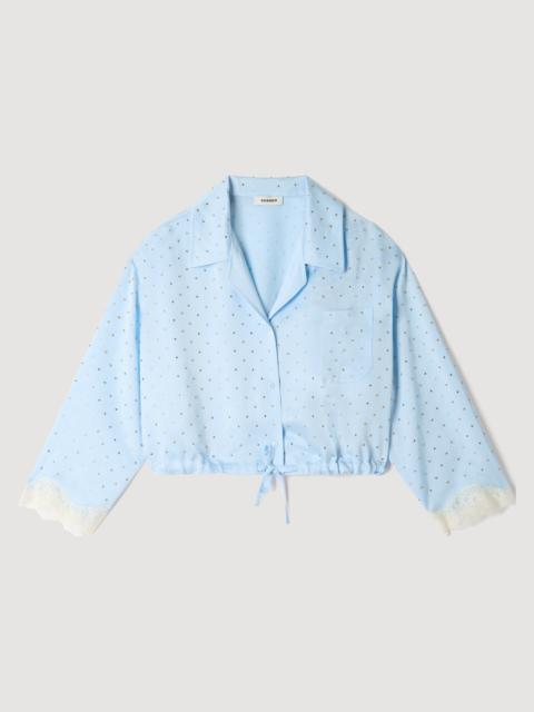 Sandro SHIRT EMBELLISHED WITH RHINESTONES