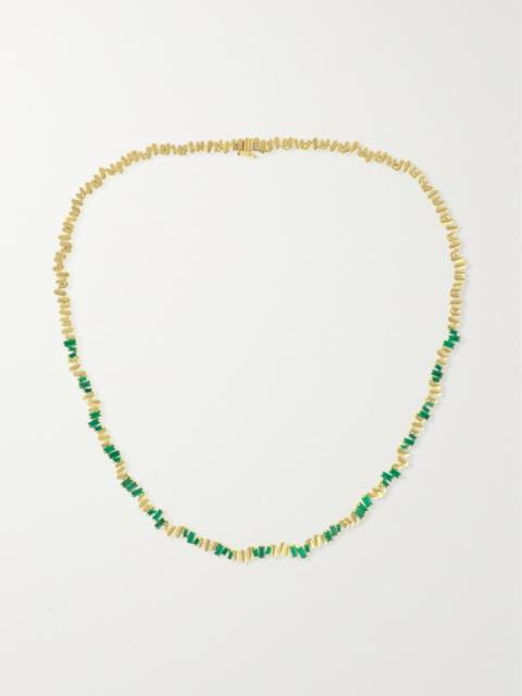 SUZANNE KALAN 18-karat Gold Emerald Tennis Necklace