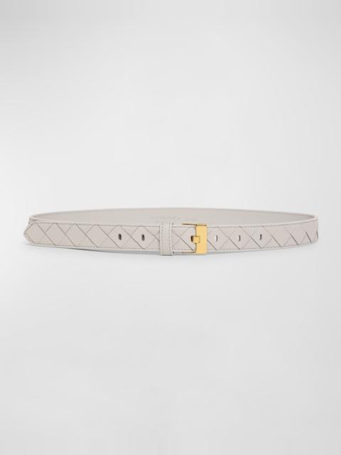 Bottega Veneta Woven Leather & Brass Belt