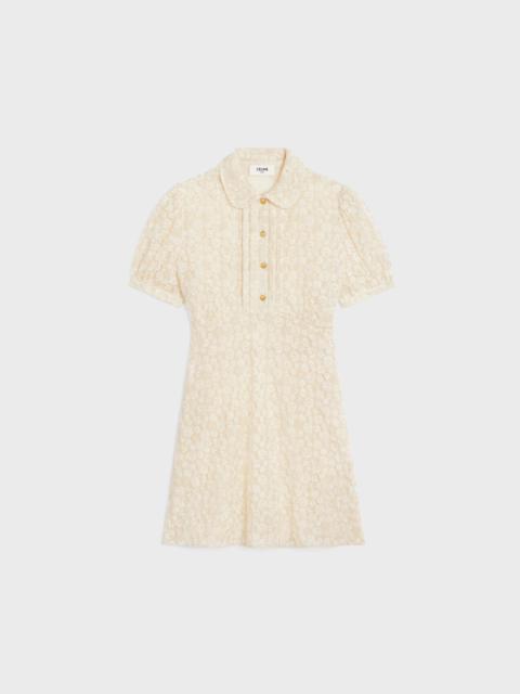 CELINE embroidered babydoll mini dress in tulle