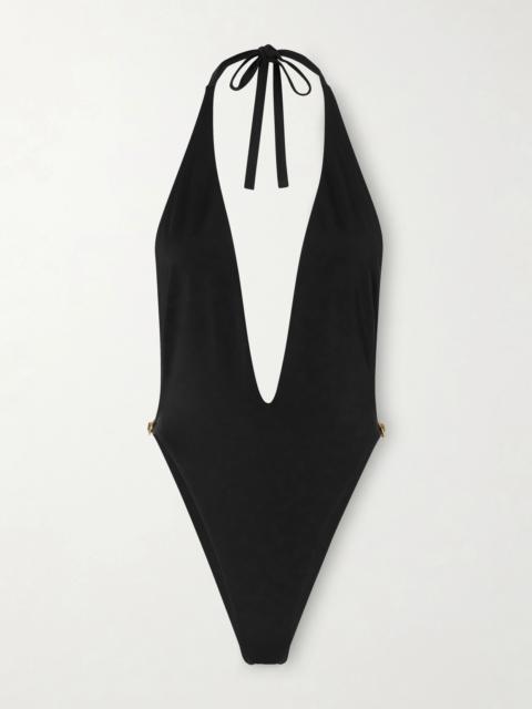 VERSACE Vita Logo-embellished Swimsuit