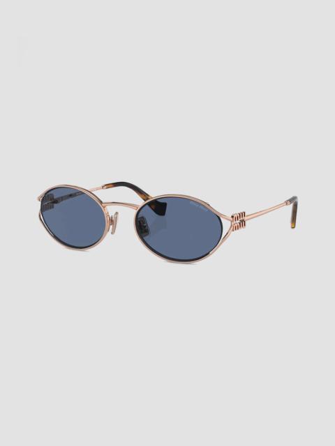 Miu Miu Women's MU 52YS Oval Sunglasses - Pink Gold