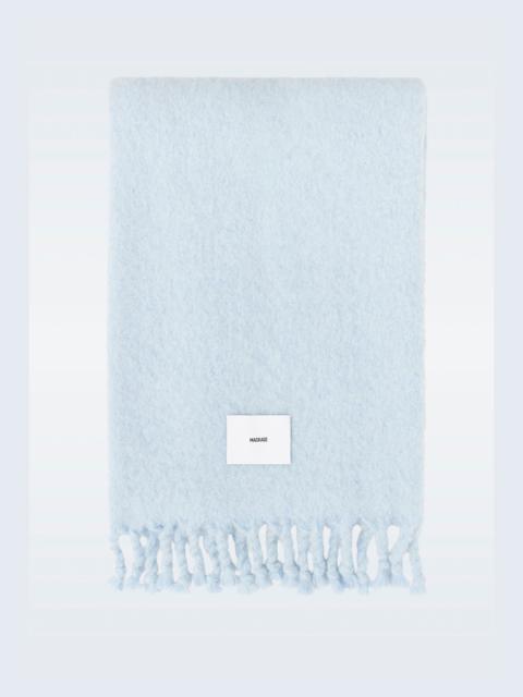 COLBY Rectangular wool scarf with fringed ends