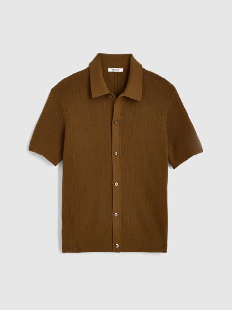 Madewell Tuck-Stitch Button-Up Sweater Polo