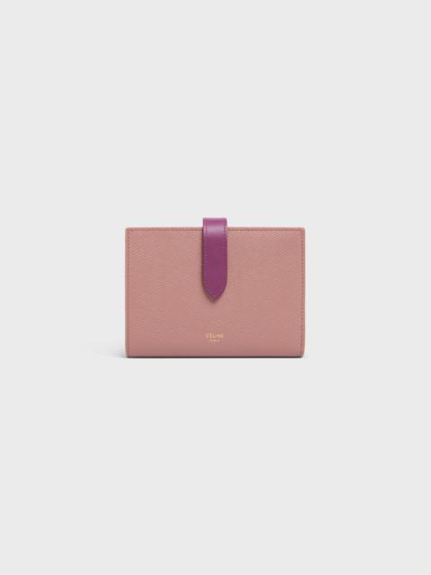 CELINE Medium strap wallet in Bicolour Grained Calfskin