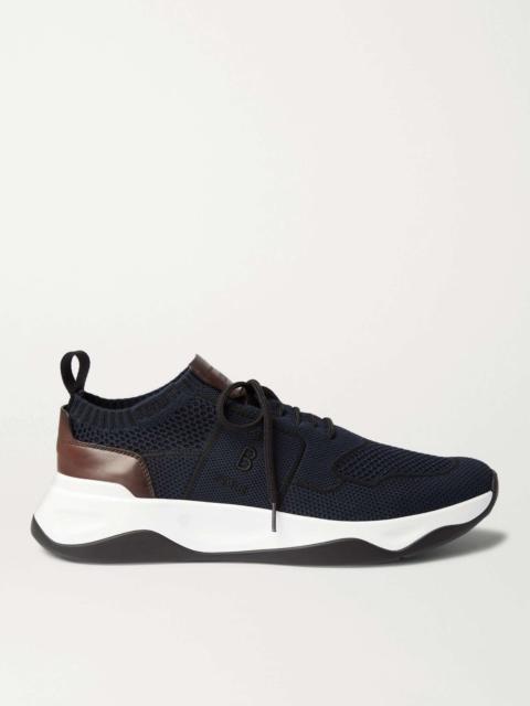 Shadow Leather-Trimmed Mesh Sneakers