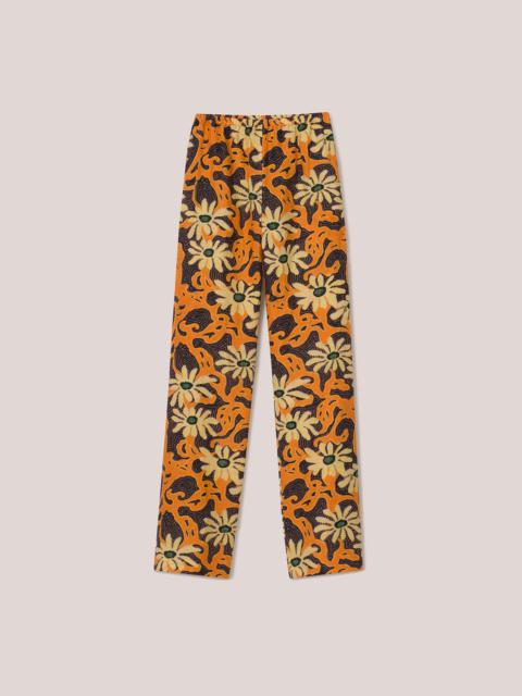 YARELI - Crepe-viscose floral pants - Orange