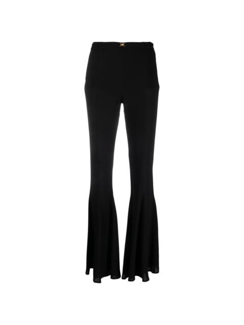 mid-rise flared trousers