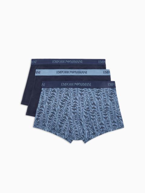 EMPORIO ARMANI Three-pack of pure cotton boxer briefs