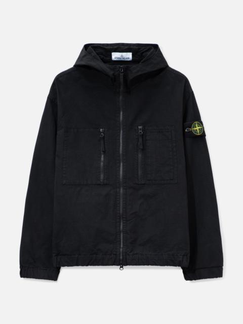 Stone Island RIPSTOP ZIP-UP HOODED SHIRT