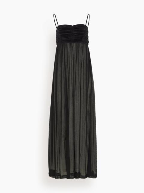 Evening Ruched Bandeau Dress in Black