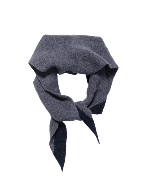 MARGARET HOWELL MHL Tipped Scout Scarf Lambswool Grey/Ink