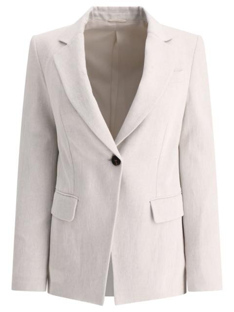 Cotton Blend Blazer Jackets Grey