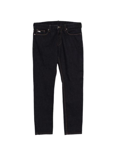 EMPORIO ARMANI logo-patch five-pockets jeans
