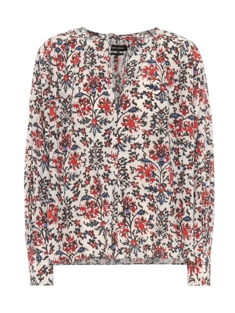 Isabel Marant Amba floral stretch-silk blouse