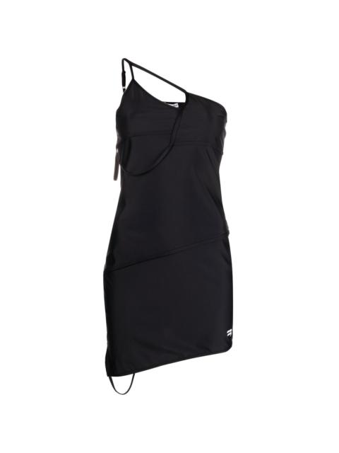 asymmetric-panelled bodycon dress