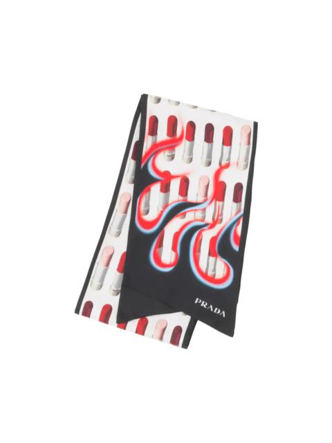 Prada Double Match Lipstick printed silk scarf