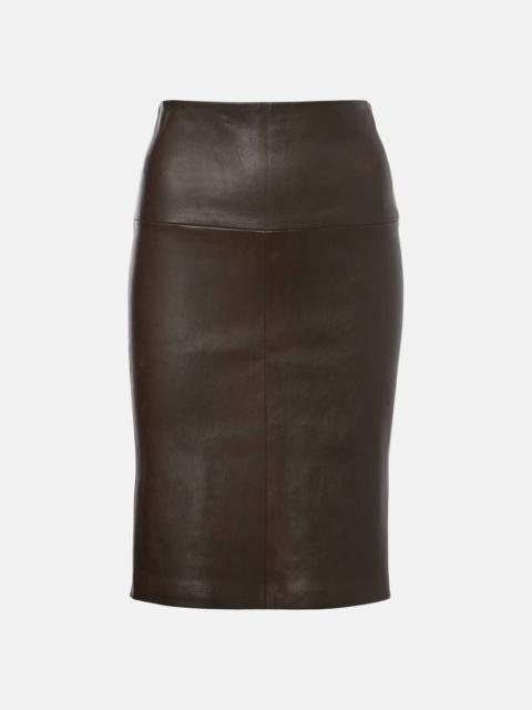 STOULS Gin leather midi skirt
