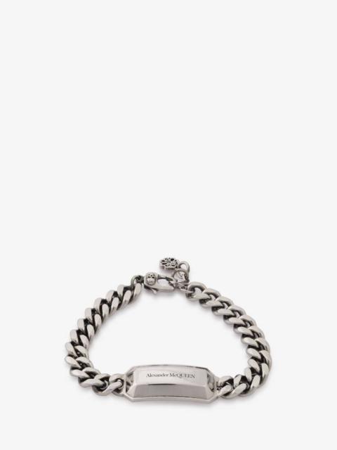 Alexander McQueen Men's The Chain Medallion Bracelet in Antique Silver