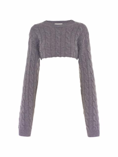 cable knit cropped cashmere jumper