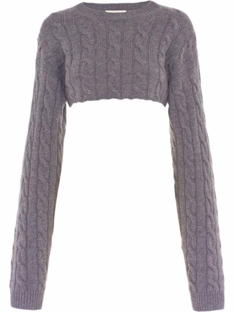 Miu Miu cable knit cropped cashmere jumper