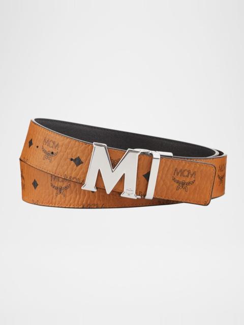 MCM Claus Reversible Visetos/Saffiano Belt