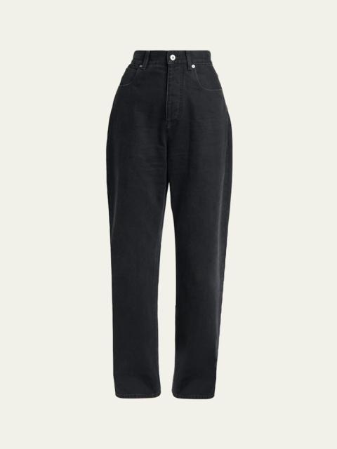 Bottega Veneta Faded Black Denim Wide-Leg Jeans